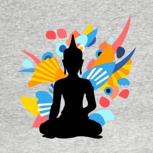 Black Budda with Colorful Energy T-Shirt